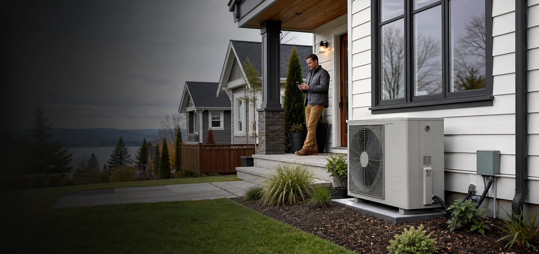 Puget Sound home with an outdoor HVAC unit